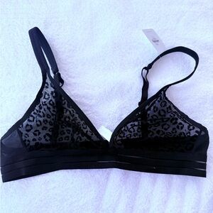 NWT Free People Intimately leopard bralette black small 
Black leopard